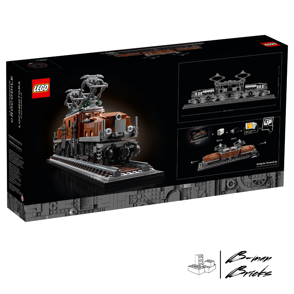 LEGO® Crocodile Locomotive 10277 – detaillierte historische Lokomotive, über 52 cm lang, hochwertige Technik-Details, Rückseite