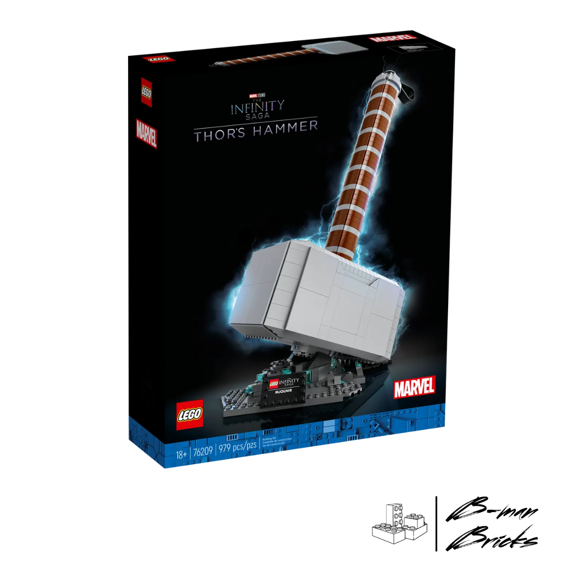 LEGO® 76209 Thors Hammer Mjölnir als detailreiches Marvel Display Modell